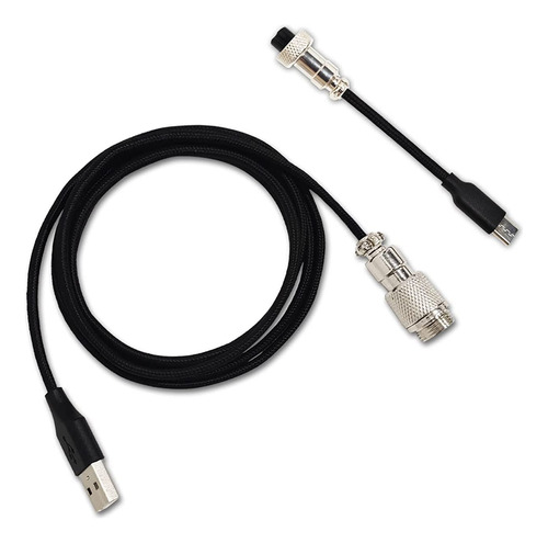 Cable De Teclado Usb C Recto Negro Con Conector De Aviador T