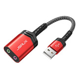 Adaptador De Audio Usb, Tarjeta De Sonido Estéreo Externa Js