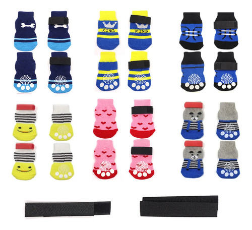 6pares Calcetines Antideslizantes Para Perro Razas Chicas