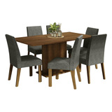 Juego Comedor Mesa Tapa Madera Y 6 Sillas Renata Madesa M/p