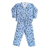 Pijama Infantil Masculino Inverno Longo Botão Aberto 201035