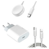 Kit Carregador P/ Relógio Apple Watch Series 3 4 5 6 Tipo C