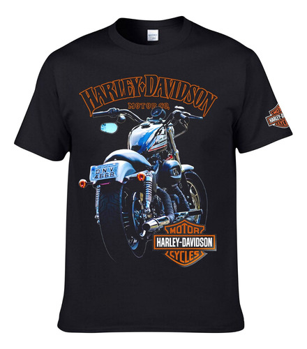 Playera Harley Davidson, Cuello Redondo 100% Algodón Hd24