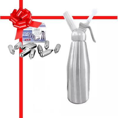 Sifón de Crema Batida Oznox 1 Lt Aluminio + 10 Cargas de Gas | Envío gratis
