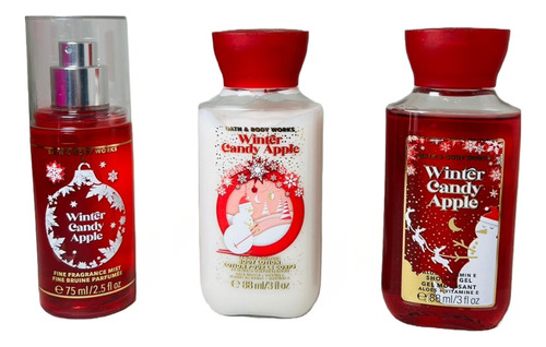 Set Mini Bath & Body Works 3 Productos Winter Candy Apple