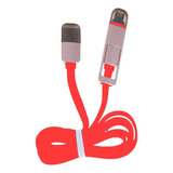 Cable Micro Usb E iPhone 1 Metro Celular Resistente 2 En 1