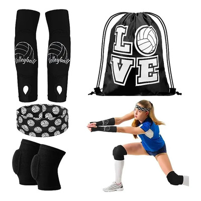 Rodilleras Manzanoshop 4pz Deportivas Ajustables Color Negro Rodilleras Volleyball,Rodilleras Voley Voleibol,Protector De Manga De Brazo De Voleibol, Bolso De Voleibol Talla M S\u002FM (para 40-65kg) | MercadoLibre