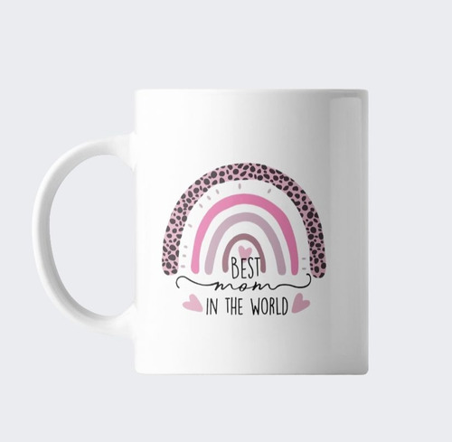 Taza Personalizada Dia De La Madre Arcoiris Best Mom