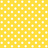 Tricoline Poá Médio Peri Branco Fundo Amarelo, 50cm X 1,50mt