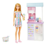 Barbie Profesiones Set De Juego Heladería Con Muñeca Para Niñas De 4 Años En Adelante