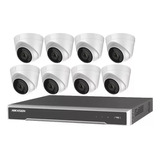 Kit Ip Full Poe Hikvision Nvr 16 Ch + 8 Domos 2mp + Disco