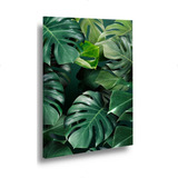 Quadro Decorativo Grande Planta Folhas Verdes Sala Quarto Cor Preto Cor Da Armação Borda Infinita