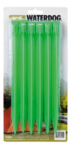 Estacas Pvc Fluo Waterdog 30cm X 6u Gazebo Camping Carpa