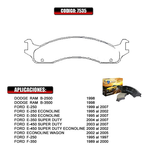 Pastillas De Freno Delanteras Ford  F350 95 96 97 98  7535 Foto 2