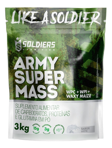 Hipercalórico Army Super Mass 3kg- Sabor Leite - Soldiers Nutrition