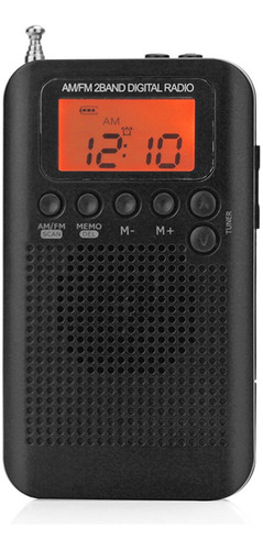 Hrd-104 Radio De Bolsillo Portátil Fm Am Radio Reloj Digital