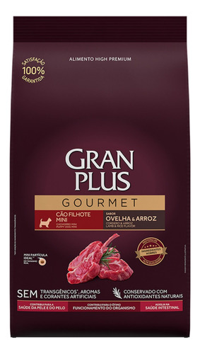 Ração Gran Plus Cães Filhotes Mini Sabor Ovelha E Arroz 3kg