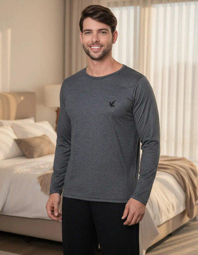 Pijamas De Frio Camisa E Calça De Malha Atacado Masculino | MercadoLivre