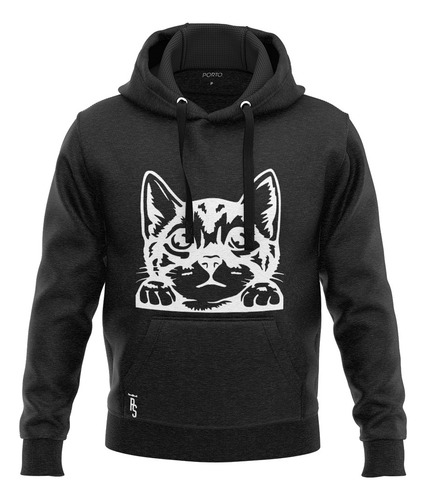 Blusa Moletom De Frio Canguru Gatinho Fofo Cat Animais Gato