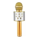 Microfone Tomate Bluetooth Para Criança Alto Falante Dourado