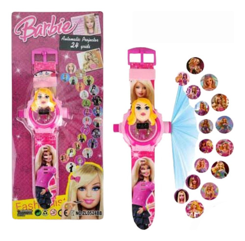 Relogio Barbie Projetor De Luz Com 24 Imagens Infantil