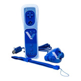 Wii Remote Motion Plus Interno + Nunchuck Azul + Funda