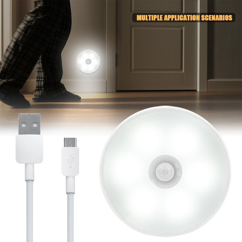 Luz De Noche Lampara Sensor Led Recargable Usb Inteligente