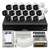 Kit 16 Cameras Seguranca Intelbras 1220 Full Hd 2tb Purple
