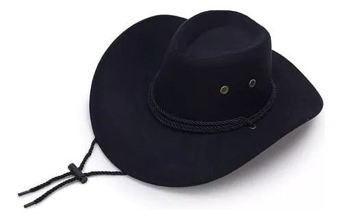 Sombrero Cowboy Vaquero Texano Sheriff Liso Con Cordon