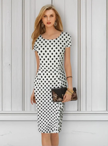 Vestido Poa Tubinho Bolinha Anos 70 80