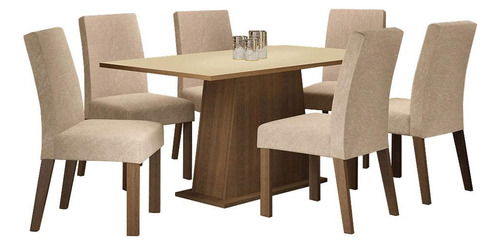 Juego Comedor Madesa Luciana Mesa Tapa Madera Y 6 Sillas M/c