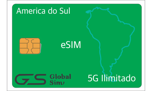 Esim Chip América Do Sul Internacional 5 Dias Ilimitado