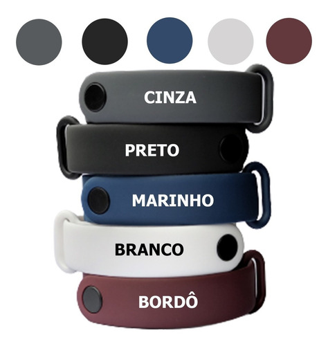 5 Pulseira Para Relógio Miband7 Mi Band 7 Mi7 + Película 3d Cor Chumbo / Preto / Marinho / Branco / Marsala Largura 15 Mm