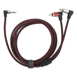 Conector Macho De 90° Y 3,5 Mm A Cable De Audio Macho 2rca,