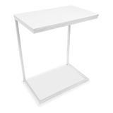 Mesa De Apoio Lateral Para Sofá Belfast Branco E Branco