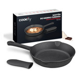 Sartén De Hierro Fundido Precurado Cookify 15.3 Cm | Ferro-lux Series | Skillet Duradero, Distribución Uniforme De Calor, Ideal Para Asador. Color Negro