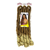 Cabelo/jumbo P/tranças Gypsy Braids Gringa 400gr French Curl Cor Mel Com Platinado T27-613