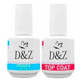 Kit Preparadores D&z Top Coat E Primer Unha Gel Alongamento