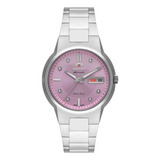 Relogio Orient Feminino Automatico 3 Estrelas Prata Rosa Aço