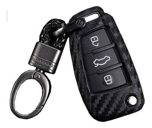 Royalfox (tm Luxury 3 Botones Soft Carbon Fiber Flip Remote 