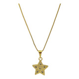 Collar Estrella Circón Veneciana Enchapado Oro 18k