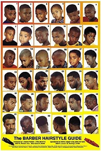 Estilos 01ym Hombres Y Niños Guía Peinado Peluquería Cartel 