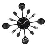 Adorno De Reloj Oscilante Utensilio De Cocina Tenedor Negro