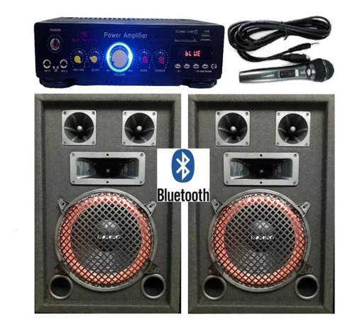 Combo Karaoke 2 Bafles+consola Potenciada Usb/bluetooth/1mic