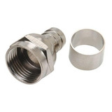 Ficha Conector Para Rg 6 Rosca Con Anillo Tv Video Coaxil X5