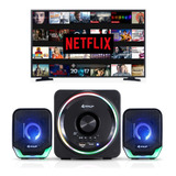 Home Theater Subwoofer 2.1 Caixa De Som Bluetooth Rgb Tv P2