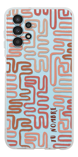 Funda Para Galaxy Para Mujer Líneas Abstracto Con Tu Nombre