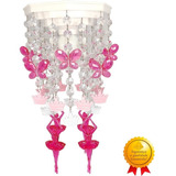 Lustre Luminária Bailarinas Decorar Quarto Infantil Menina Cor Rosa 110v/220v (bivolt)