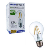 Ampolleta Led 7w Vintage E27 Luz Calida Megabright A60 3000k