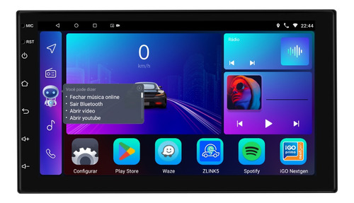 Multimidia Universal Slim Android 13 7p 2gb 32gb Carplay Voz